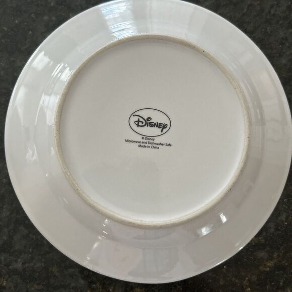 Disney VTG 7.5" Round Plate & Bowl Mickey Minnie Goofy Donald On Roller Coaster - Picture 4 of 5